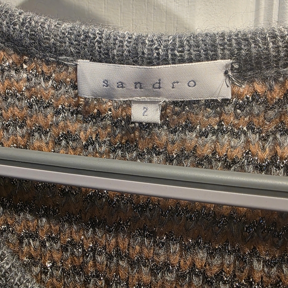 Sandro Paris Gray and Orange Sweater - Picture 2 of 4